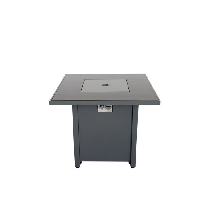 Outdoor Fire Pit Table Backyard Propane Heater Steel 30x30in Dark Gray