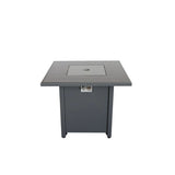 Outdoor Fire Pit Table Backyard Propane Heater Steel 30x30in Dark Gray