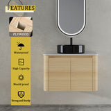 Mounted Bathroom Vanity & Art Sink & 2 Soft Close Doors