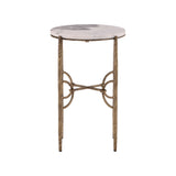 Andrews - Side Table - White / Gold
