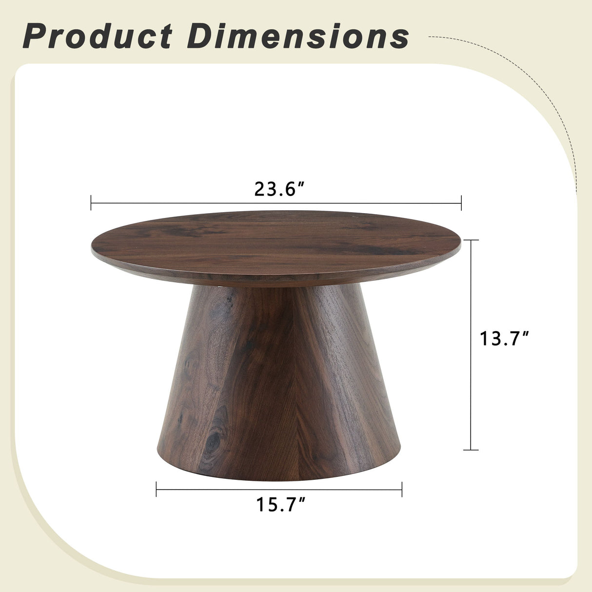 Circular Coffee Table With Adjustable Feet