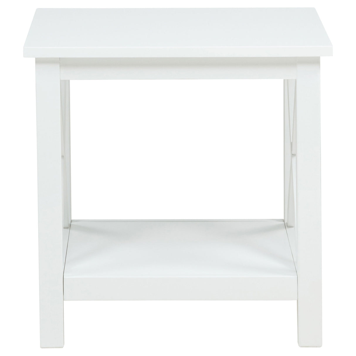 Slater - End Table With X Frame Trim - White