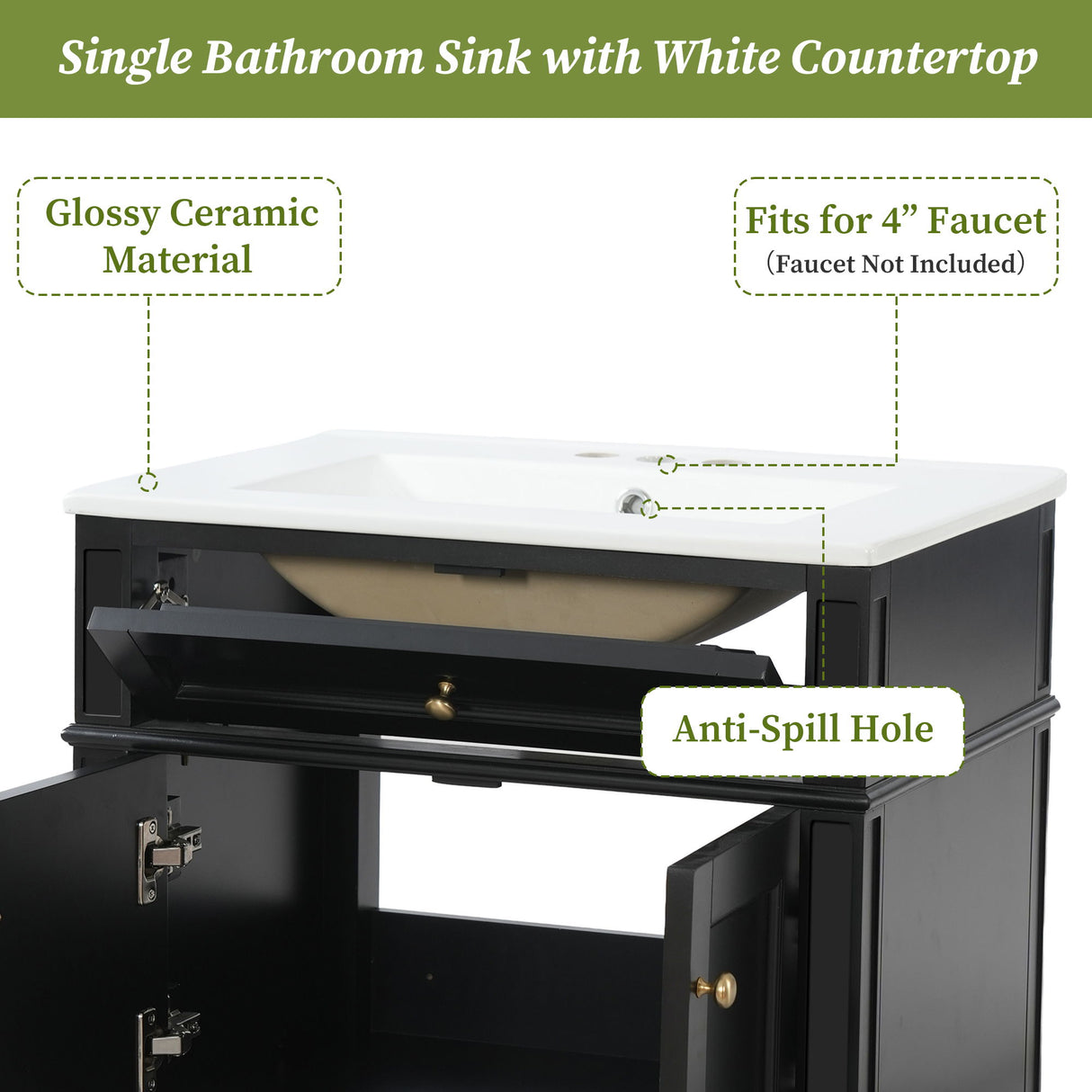 Wall Mounted Bathroom Vanity With Tip Out Drawer And Open Back Design