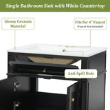 Wall Mounted Bathroom Vanity With Tip Out Drawer And Open Back Design