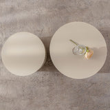 Drum Nesting Coffee Table With Wave Stripe Design For Living Room (Set of 2) - Beige / White
