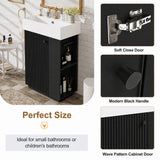 Bathroom Vanity With Sink, Freestanding Wood Grain Cabinet With Storage