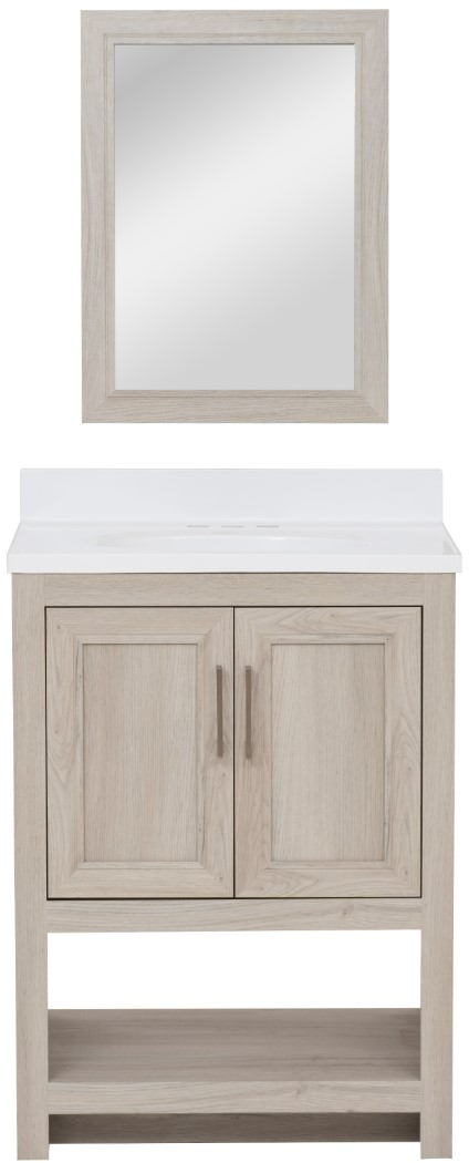 Linon Barkley Sandstone 25" Vanity with Mirror