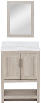 Linon Barkley Sandstone 25" Vanity with Mirror