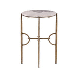 Andrews - Side Table - White / Gold