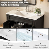 French Simple Style Wall Mounted Bathroom Cabinet With Sink