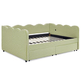 Gingham Daybed With USB Charging Port, Wave-Shaped Design