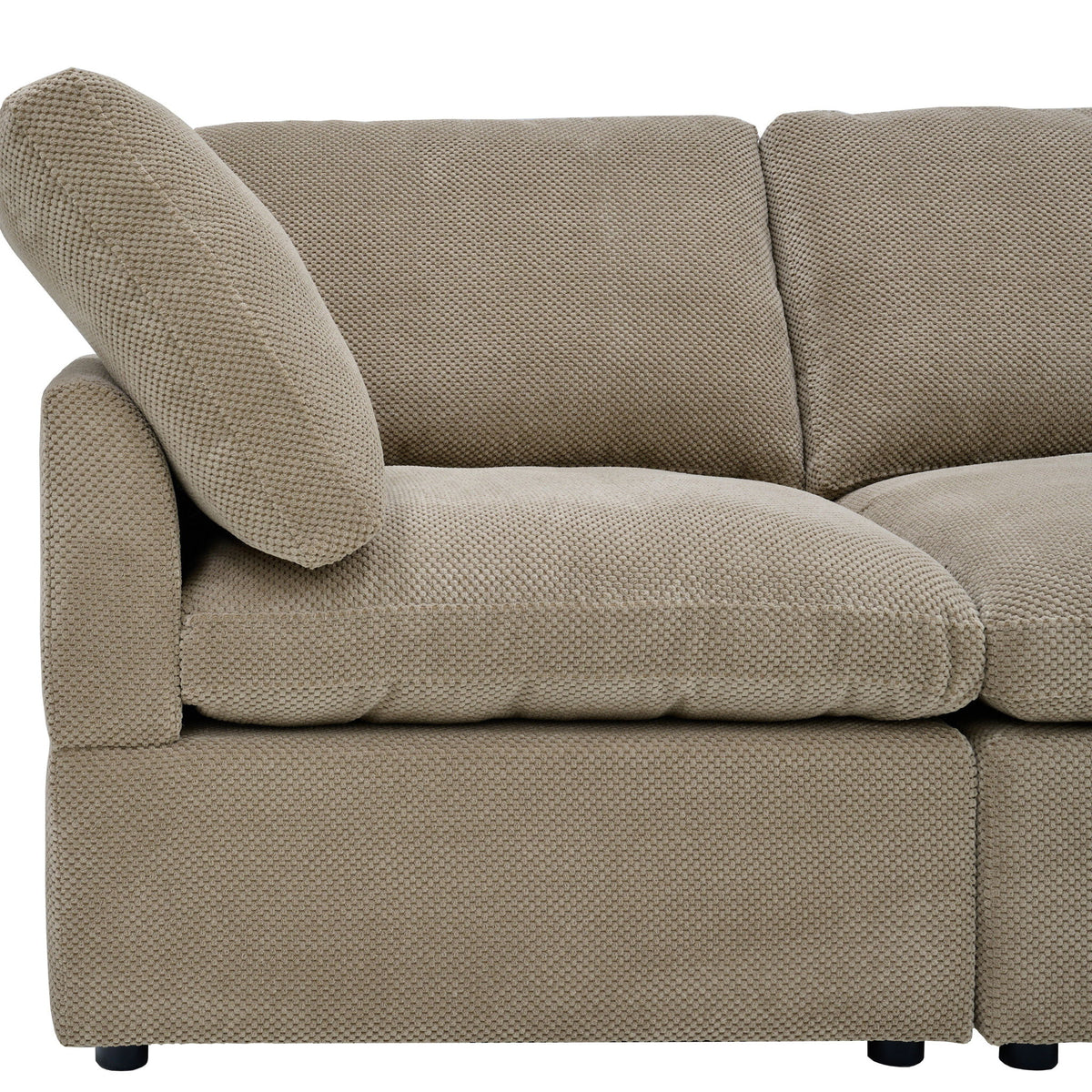 Modular Cloud Sofa With Freely Configurable Corner, L - Shaped Living Room Sofa - Camel
