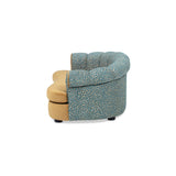 Halle - Rolled Arm Dog Sofa Bed - Gold / Blue