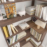 Freestanding Corner Bookshelf For Living Room - Dark Brown