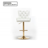 Adjustable Swivel Bar Stool With Nailhead Trim (Set of 2)