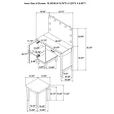 Elijah - Vanity Set With Lighting And Stool - White