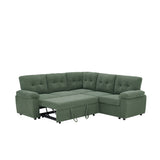 Convertible Sectional Sofa Bed With Pull Out Sleeper And Storage