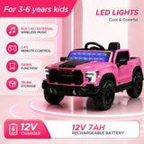 12V Kids Ride On Car With Remote Control, 4 Wheel Shock Absorption, Multifunctional Music Player Perfect Gift For Toddlers - Pink