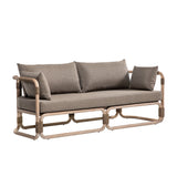 Baja - 79" Outdoor Sofa With Cushions - Brown Wire-Brushed Eucalyptus / Brown