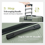 6 Piece Lightweight Hardshell Luggage Set With Double Spinner Wheels, Password Lock
