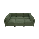 Reversible Modular Sectional & Custom Configuration And Premium Upholstery - Dark Green