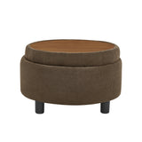 Storage Round Footstool Table Ottoman