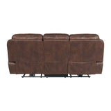Atlantis - Power Motion Sofa With Power Motion Head Recliner - Heritage Brown