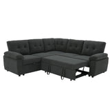 Convertible Sectional Sofa Bed With Pull Out Sleeper And Storage