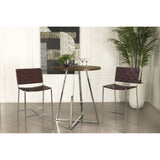 Burkhart - Round Height Bistro Bar Table - Brown Oak