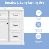 Modern Bathroom Vanity With Sink, 4 Drawers, Soft-Close Door, Adjustable Shelf