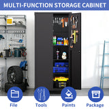 Garage Storage Cabinet With Wheels Heavy-Duty Tool Storage - Black