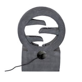 26.77"H Gray Circular Polyresin Outdoor Water Fountain with LED Light, Freestanding Modern Cascading Water Feature for Patio Garden Backyard Decor