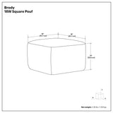 Brody - Square Pouf - Tan