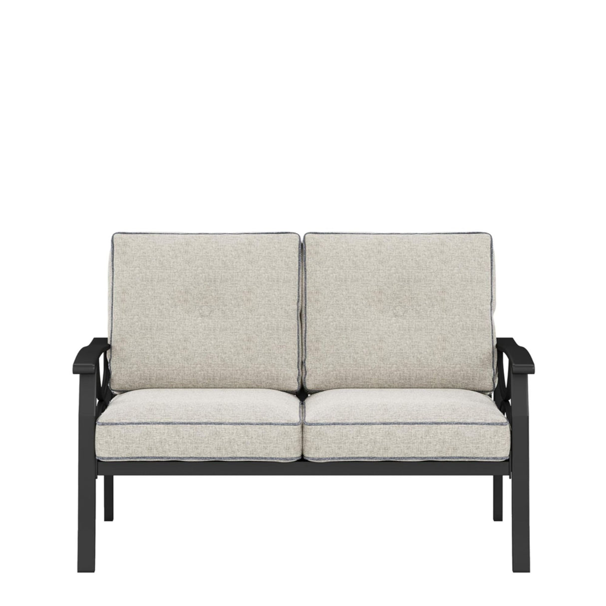 All Weather Loveseat 2 Seats Sofa With Cushions - Light Khaki / Beige