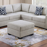 Contemporary Sectional Sofa 4 Piece Set With Built In Shelves L - Shaped Design