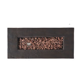 Rectangular Fire Pit Table Outdoor Heater Magnesium Oxide 45x25in Dark Brown