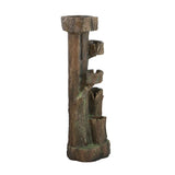 Rustic Decorative Tree Trunk 5 Tier Water Fountain, With Light And Pump, For Indoor And Outdoor - Brown - Feeders & Water - Alpine Outlets