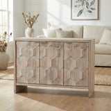 Accent Cabinet Sideboard Buffet Server Wood 46x32in Natural Wood Wash
