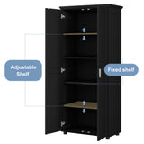Storage Cabinet With Adjustable Shelves, 2 Doors, Rectangle Design For Bathroom