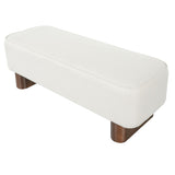 Upholstered Ottoman Bench With Thick Padded Design - Beige