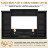 Elegant Entertainment Center Wall Unit With Bookshelves