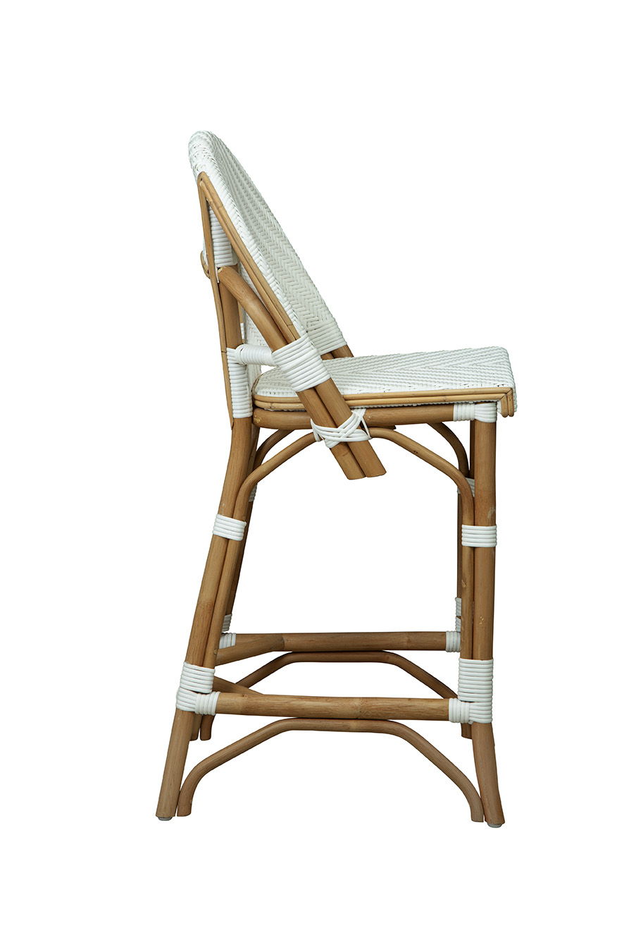 Jade - Counter Stool - White / Light Brown