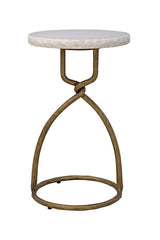 Kevin - Side Table - White / Gold