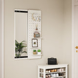 Wall Mounted Full Length Mirror With Shelf And Hook