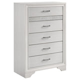 Modern Bedroom Set With Upholstered Headboard And Textured Storage