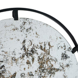 Theodor - Mirror With Industrial Design Round Mirror With Metal Frame For Wall Decor & Entryway Console Lean Against Wall - Black - Wall Mirrors - Alpine Outlets