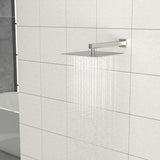 16" Square Rainfall Shower Head Fixed Wall Mount With Full Body Coverage & Self Cleaning Silicone Nozzles