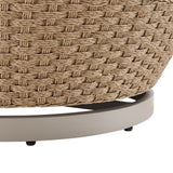 Kobalt - Metal Outdoor Swivel Lounge Chair With Cushions - Boucle White / Natural