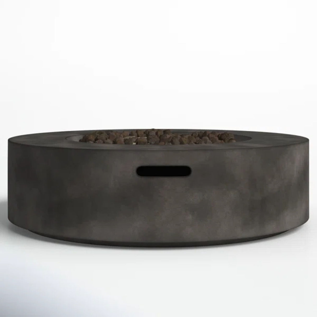 Outdoor Fire Pit Table Propane Heater Concrete 42x12in Black Gray