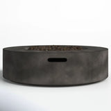 Outdoor Fire Pit Table Propane Heater Concrete 42x12in Black Gray